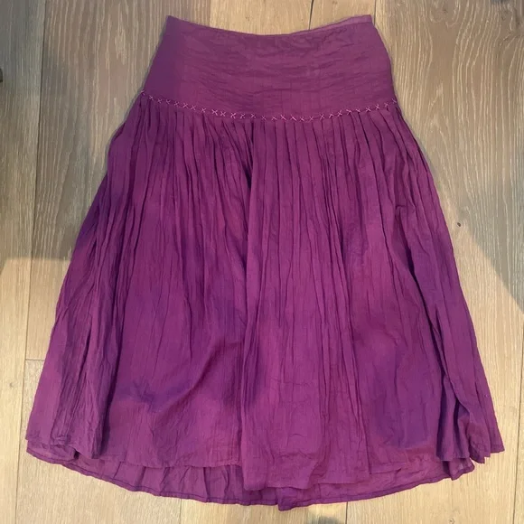Lauren Ralph Lauren Purple Skater Skirt with Pleats - Picture 2 of 7